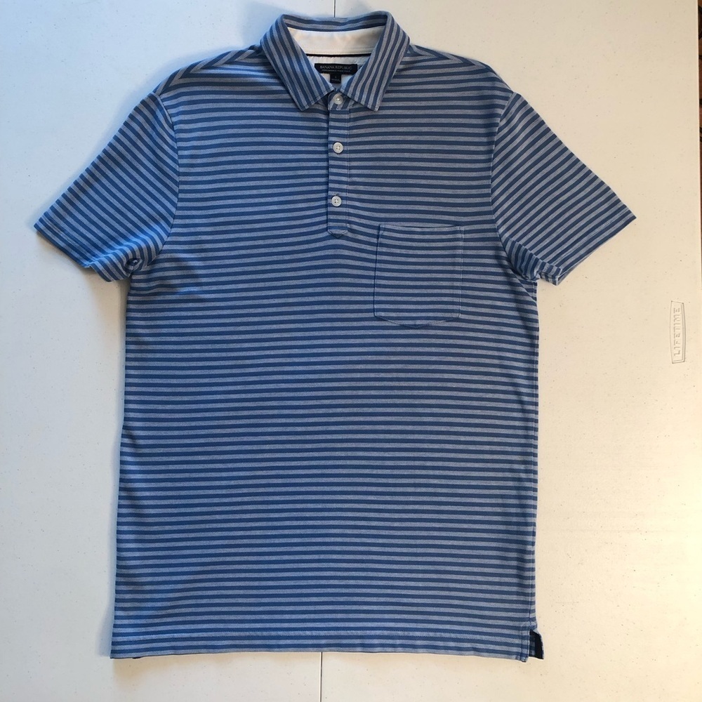 Banana Republic Men’s Blue Performance Pique Polo Shirt Size Small